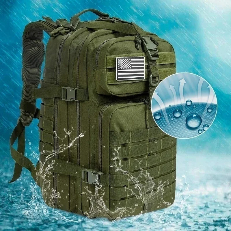30L50L 1000D Nylon Waterproof Trekking Fishing Hunting Bag Backpack Outdoor Rucksacks Tactical Sports Camping Hiking 250219