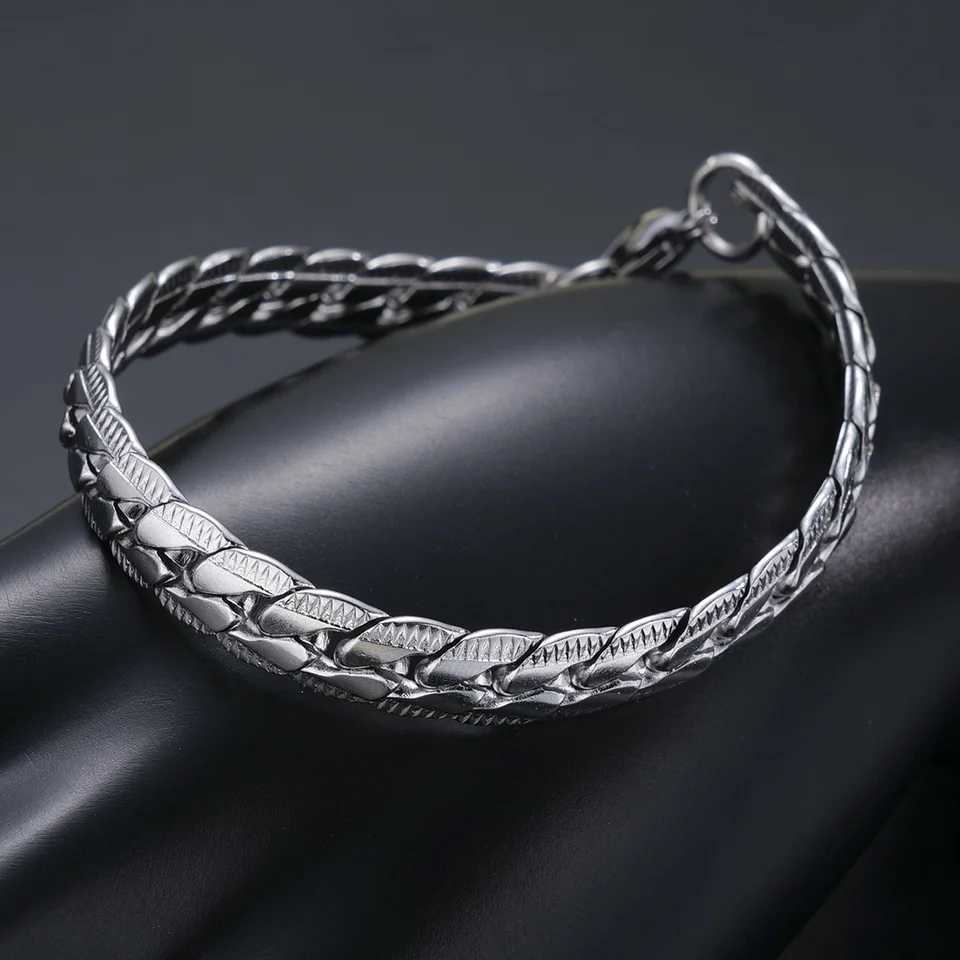 Fashion Stainl Steel Men Cu Cuban Chain Bracelet Women Bracelet On Hand For Couple Unisex Wrist Hand Jewelry Gift Party NewXJ250219