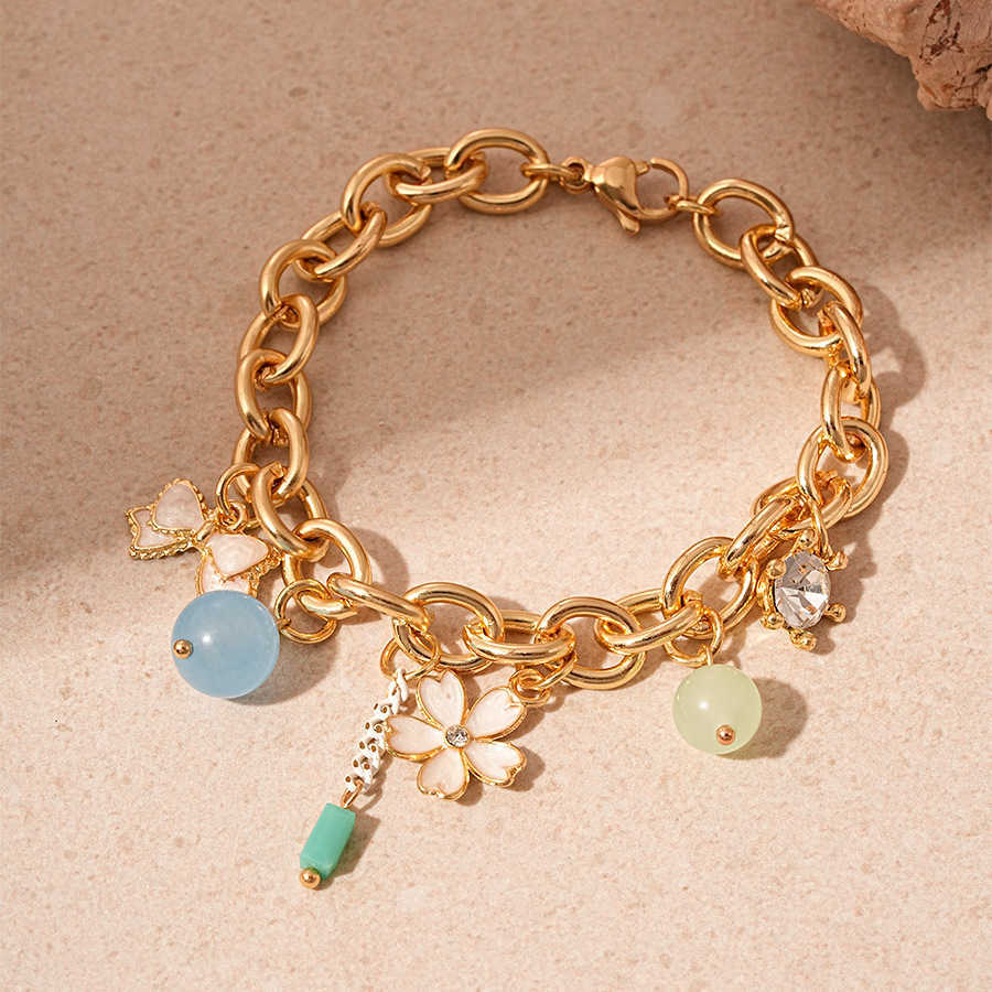 Charm Bracelets Ocean vacation oil droplets pearl tassel bracelet personalized fashion bracelet high-end feel bracelet H25220 1 TMR7
