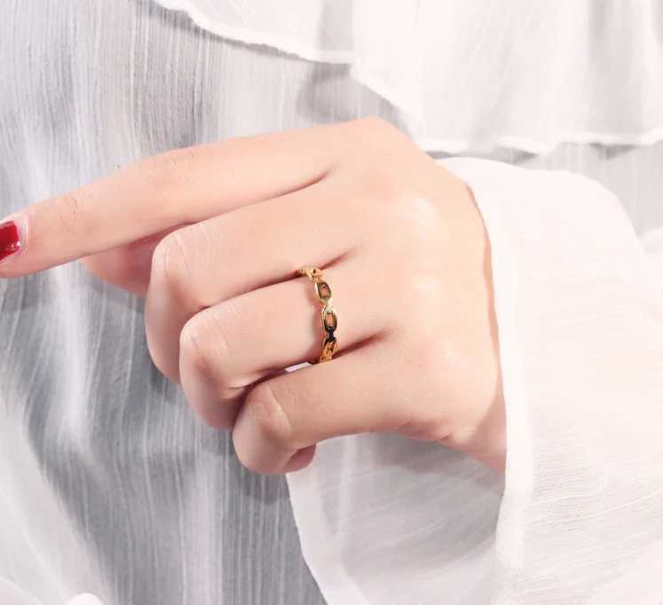 Stainless steel ring with chain links mens Venturi ring Geely ring finger gold silver ring set Venturi jewelry gift X250220