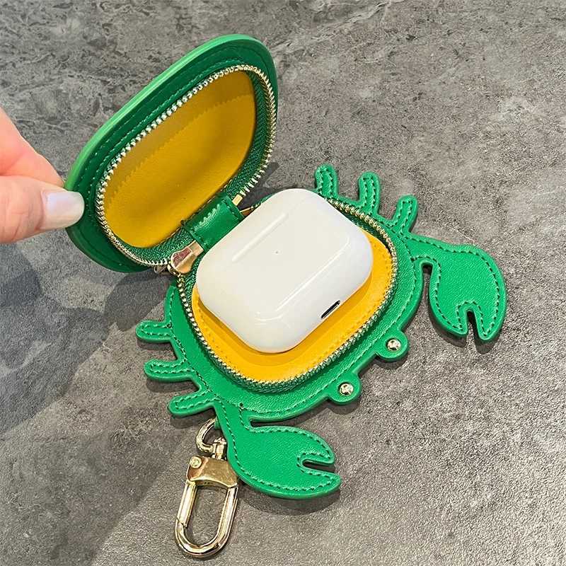 Keychains Lanyards Wallets Crab Coin Wallet Microfiber Leather Mini Wallet Makeup Earphone Storage Bag Bag Hanging Pendant Handbag Charm Accessories J