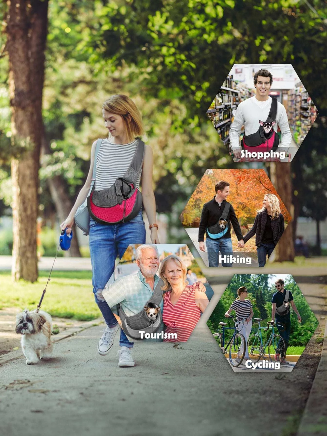 Pet Dog Carrying Bag Sling Bag Portable Comfortable Breathable Hand Free Shoulder Crossbody Bag for Dogs Accessories 250217