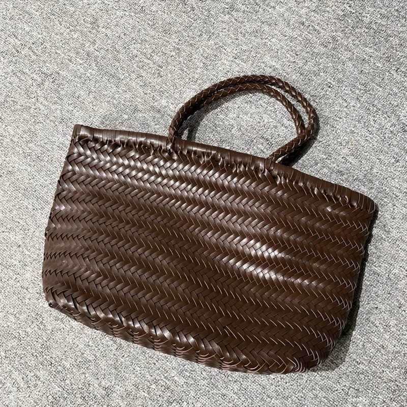 England Style Handwoven Tote Bags For Women Luxury Designer Handbag And Purses 2024 New In PU Vintage With Inner Pocket Shoulder Z250219