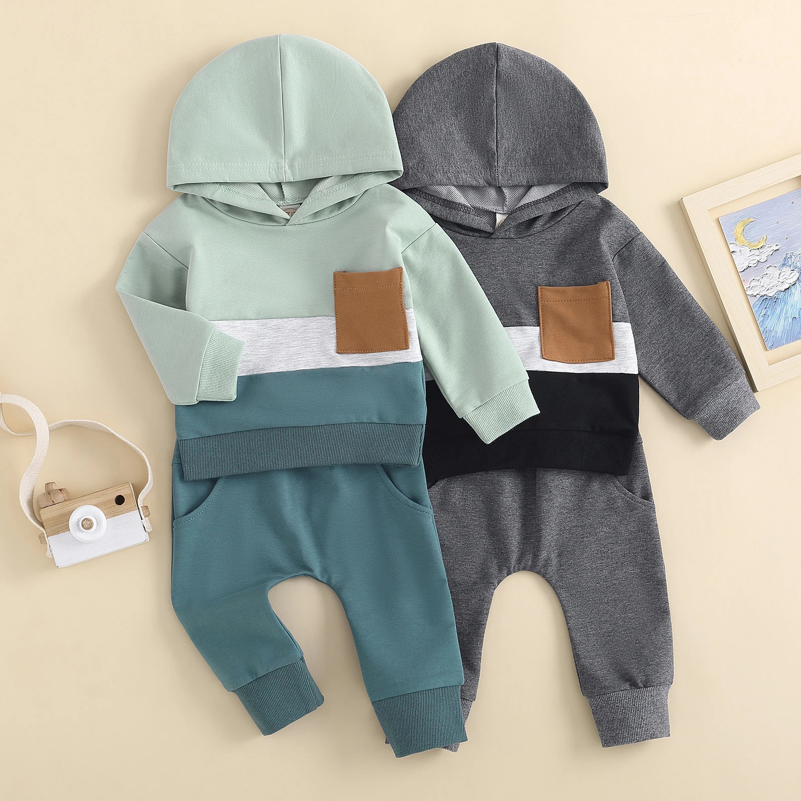 Pudcoco Toddler Baby Boy Winter Outfit Clothes Hoodie Sweatshirt Tops and Long Pants 3 6 9 12 18 24 Months Fall Outfits Set 250219