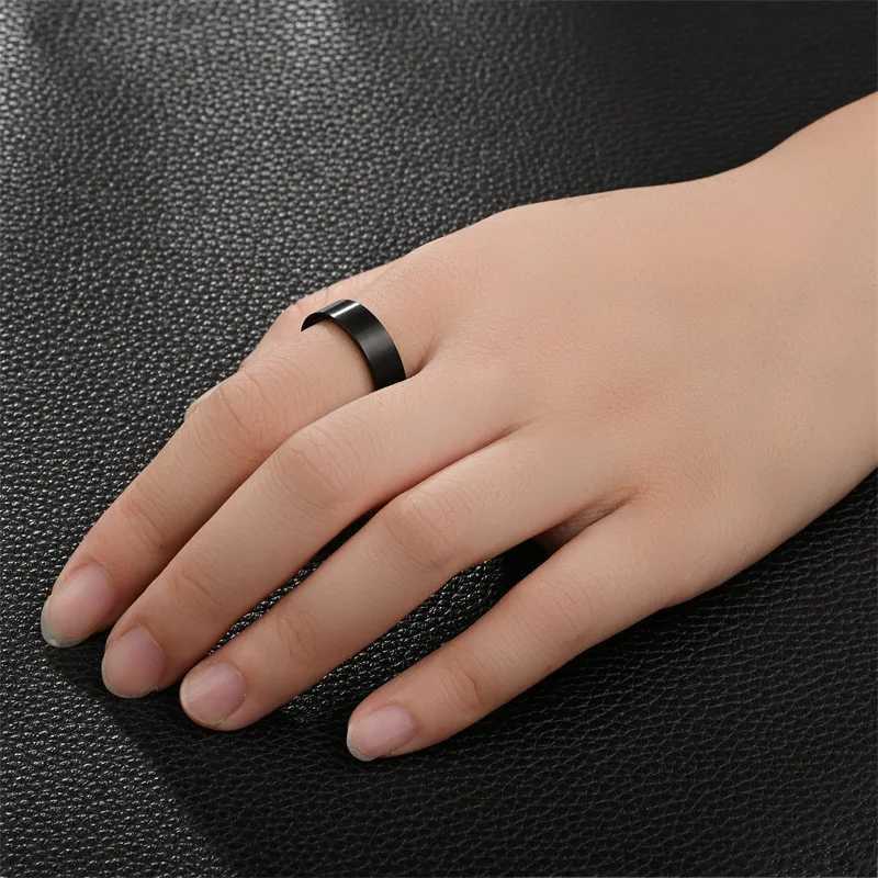 LETAPI punk retro 6mm simple stainless steel ring mens gold colored Fem fashion jewelry set X250220