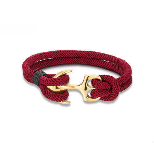 Charm Bracelets Mens stainless steel electroplated gold boat anchor bracelet womens couple Milan rope umbrella rope hand rope hot selling H25220