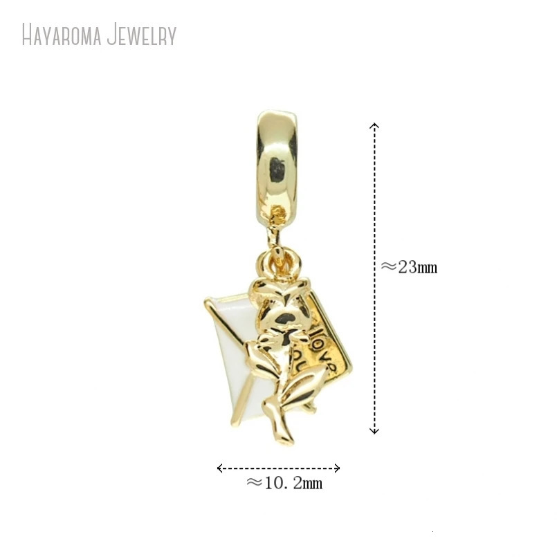 10Pcs Envelope Shape Pendant Metal Wholesale Gold Color Enamel Copper Jewelry Charms 250213