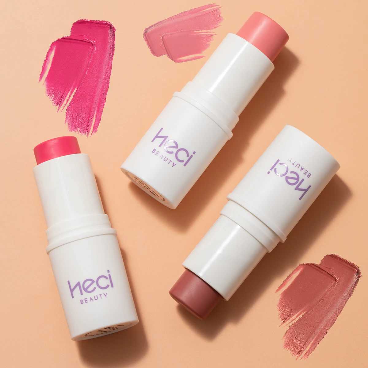3 pieces/set Hot Pink lipstick Coloring Multi purpose Waterproof Makeup Stick Set High Color Silk Moisturizing Candy Rose Cream B CreamW250220