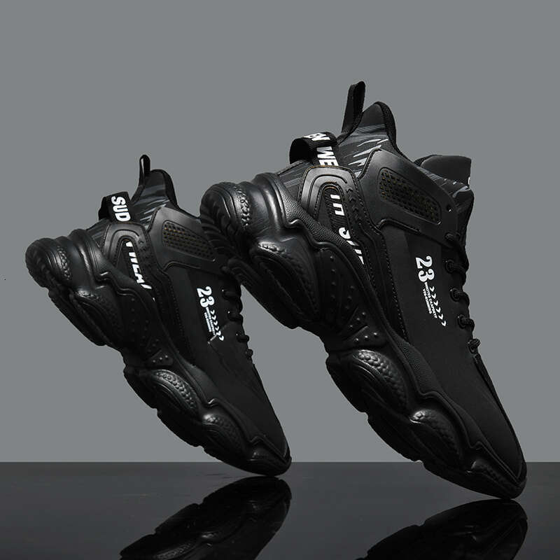 Men's high top basketball fashionable an ti sli p training, walking and running shoes, casual sports shoes