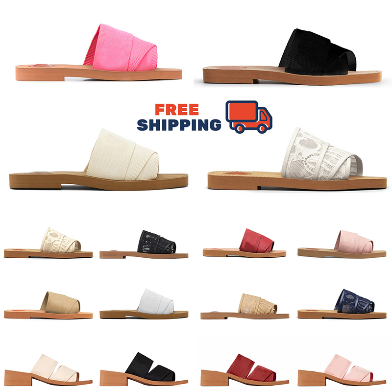 luxury designer sandals woody mule slides womens slippers letter sandal heel shoes casual thick bottom sandale summer flat flip flops women free