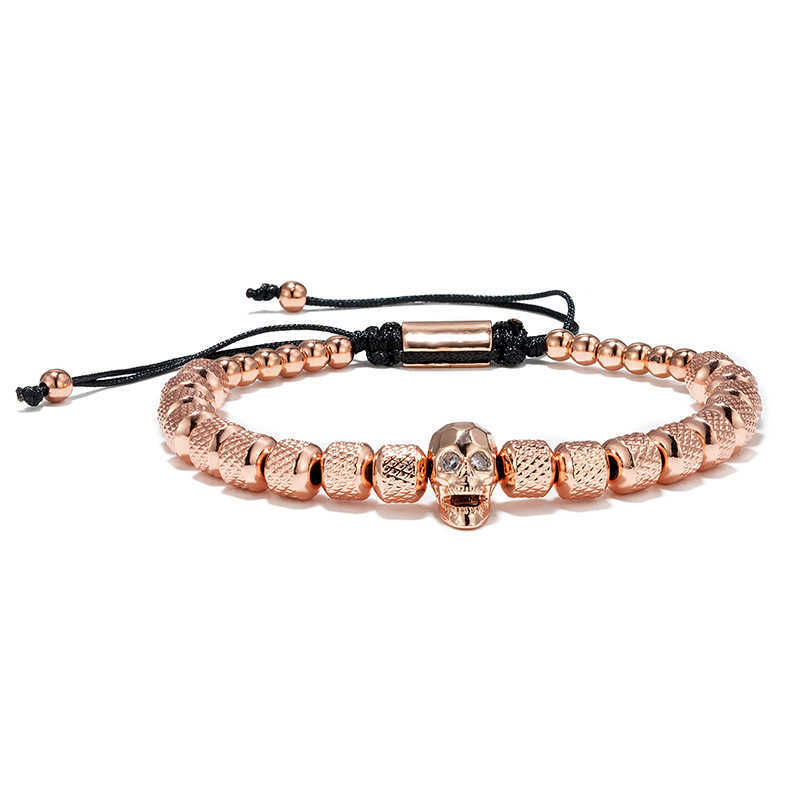Charm Bracelets Versatile Stainless Steel Pineapple Bead Bracelet Zircon Skull Bead Bracelet Jewelry H25220