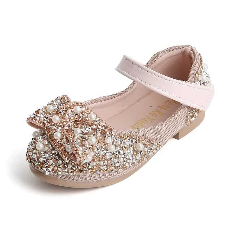 Elegant Girl Princess Shoes Shallow Luxury Childrens Leather Shoes Fashion Causal Non-slip Kids Wedding Party Flat Shoes Chic X250220