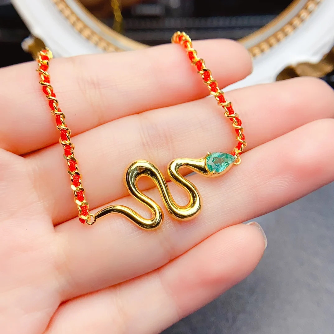 FS 4*6mm Natural Ruby/Emerald Snake S925 Sterling Silver Bracelet With Certificate Fine Charm Weddings Jewelry for Women MeiBaPJ 250220