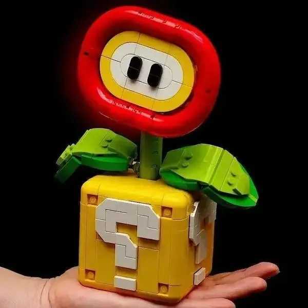 Blocks NEW MOC Piranha Plant Model Fit Flame Flower Assembled Building Block Brick Children Educational Toys Christmas Gifts Y250220