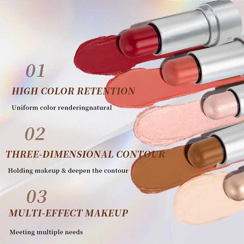 B stick multi-function soft clip coloring lipstick and cheek highlight waterproof natural luminous balm lasting cosmeticsW250220