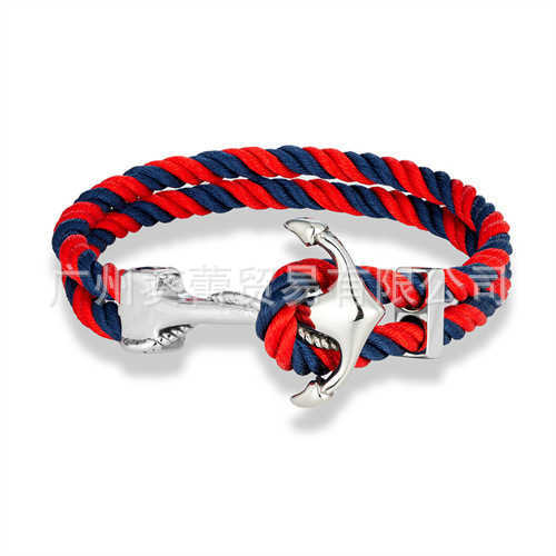 Charm Bracelets Classic navy style stainless steel anchor bracelet for mens casual double stranded multi-color sailing surfing bracelet H25220