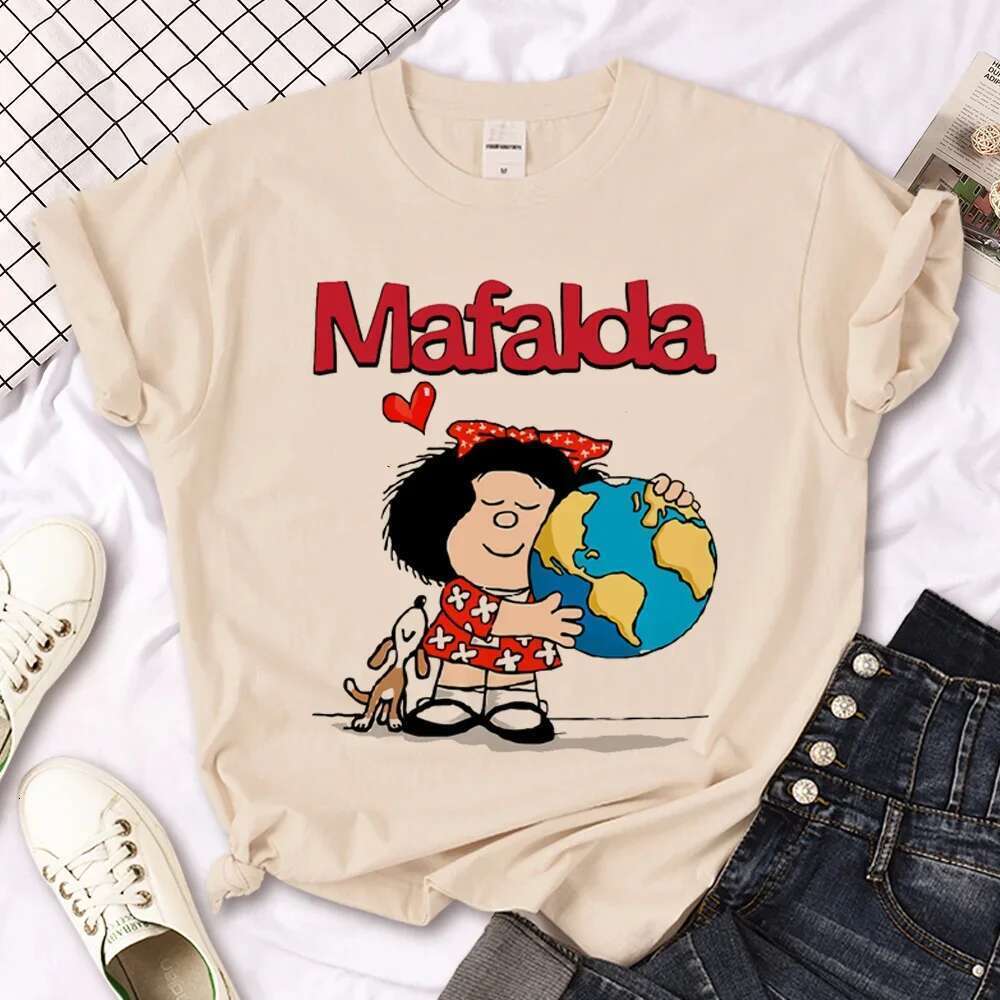 Mafalda - Women's Pattern T-shirt, Harajuku Manga Clothing, 600