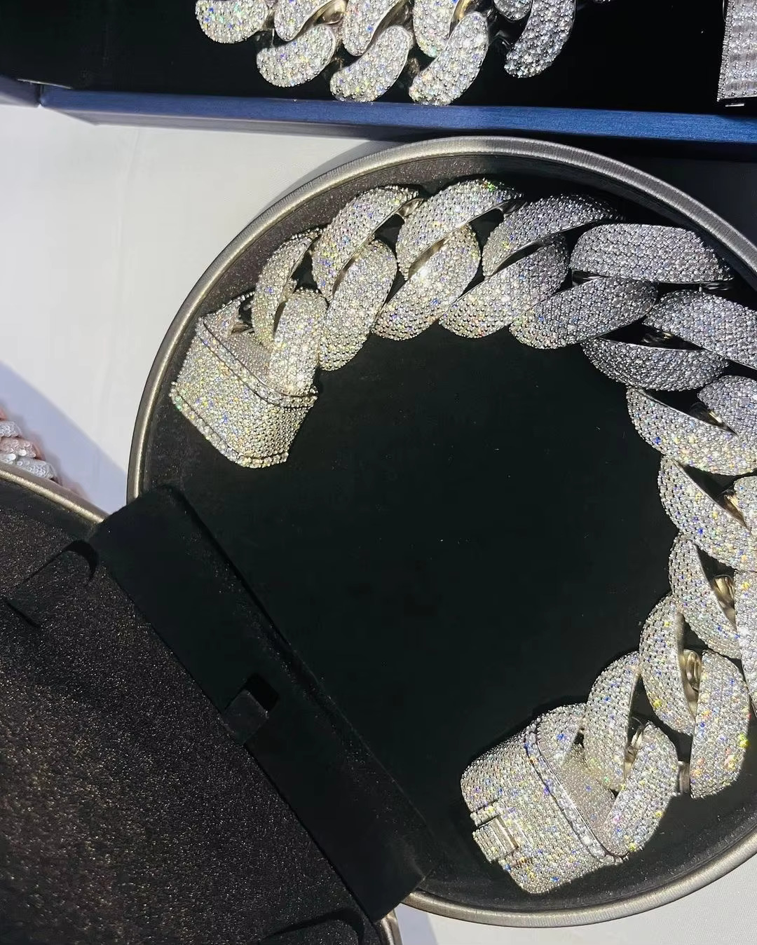 Heavy duty VVS Moissanite Thick Guba Chain Iced Out Hip Hop Rap Singer Sier Necklace Bracelet for Men