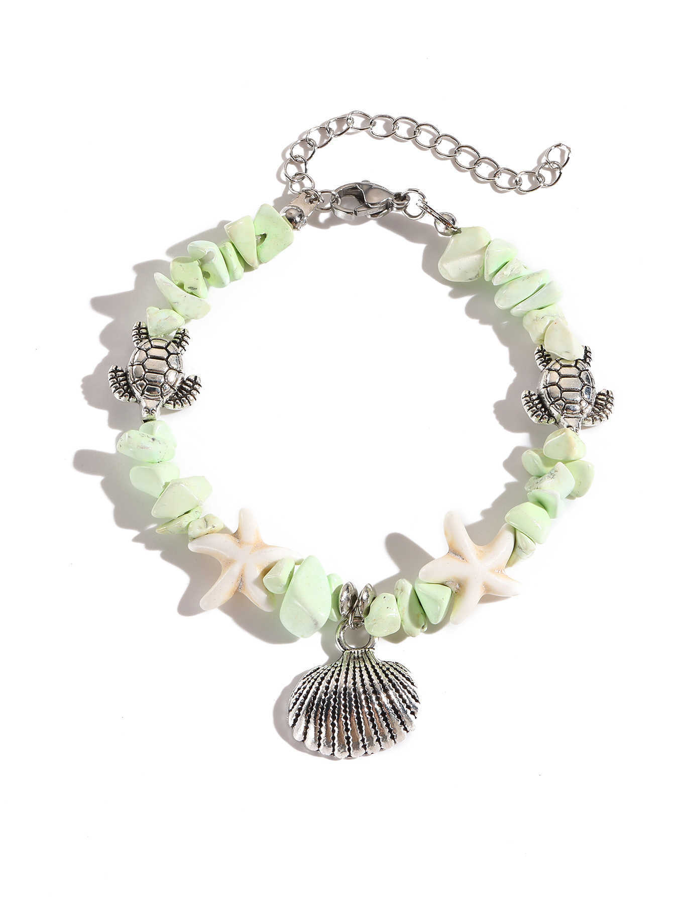 Charm Bracelets Hot selling starfish natural stone bead small fresh summer shell bracelet H25220 3 P9PY
