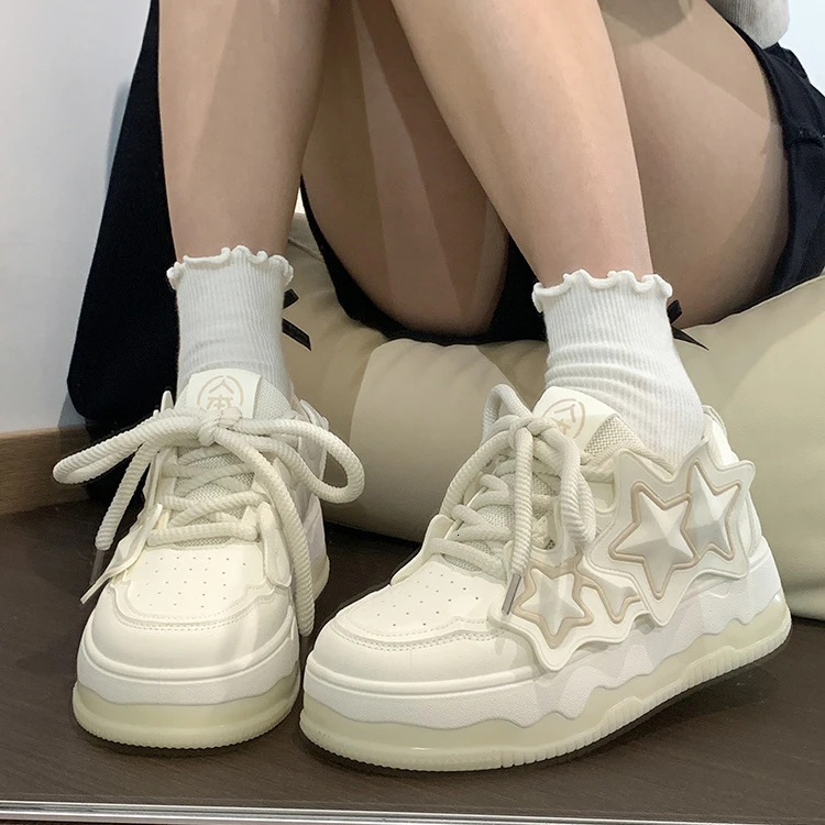 Women's 2025 Spring/summer New Cotton Designer Shoes Personalized Small Multi Functional Sports Shoes Breathable Casual Thick Bottom White Shoes 