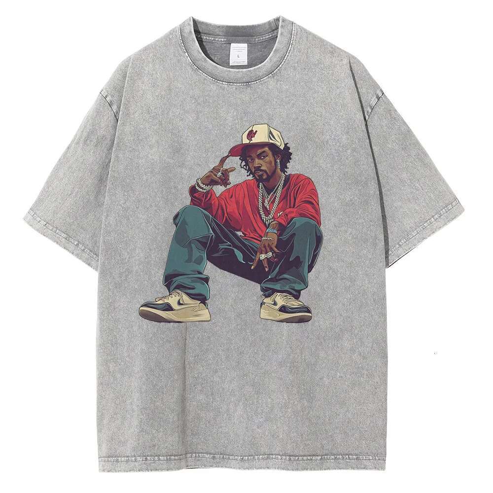 T-shirt in Heavy Cotton with Characters Hip Hop, Graphic, DistMurcia, Washed, Retro, Gothic