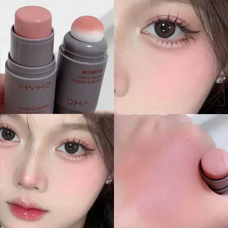 Double-ended B Stick Matte Lipstick Waterproof Brighten Face Contour Shadow Ber Rouge Tint Cheek Korean Makeup CosmeticsW250220