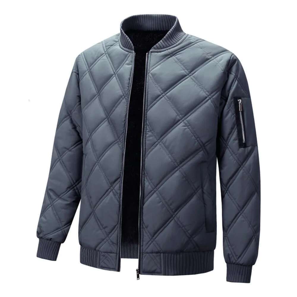 Men's Thick Fur Lining, High Neck, Large Size, Casual Clothing, Monochrome Paper, Warm, Autumn & Winter