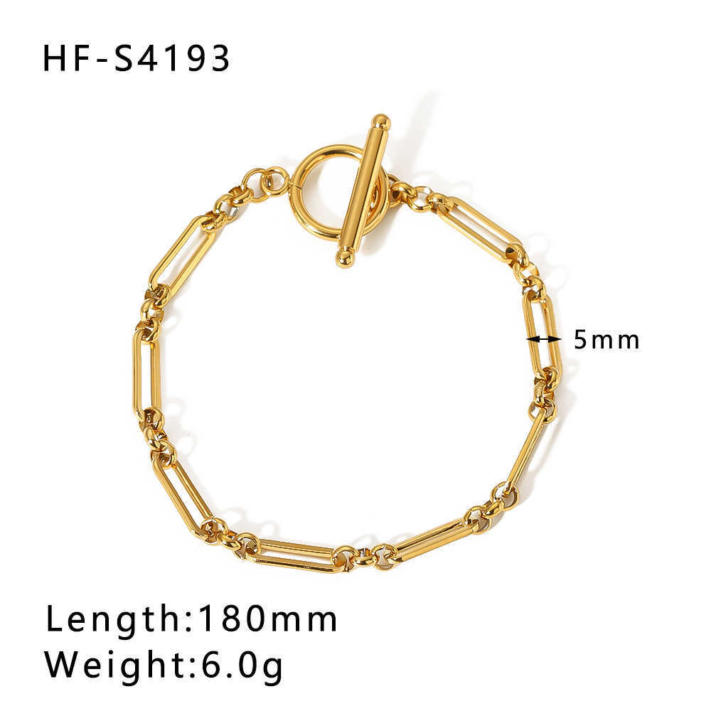 Charm Bracelets Cuban chain double-layer flat snake chain pearl style beach style gold-plated shell OT buckle cross bracelet H25220