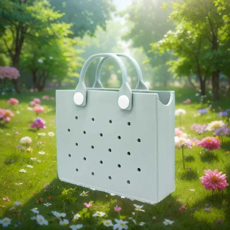 Soft Rubber Fashion Women Tote Bag Colorful Summer Style Beach Handbag for Women fit Personalized Bag Charms New Travel Handbag Z250219