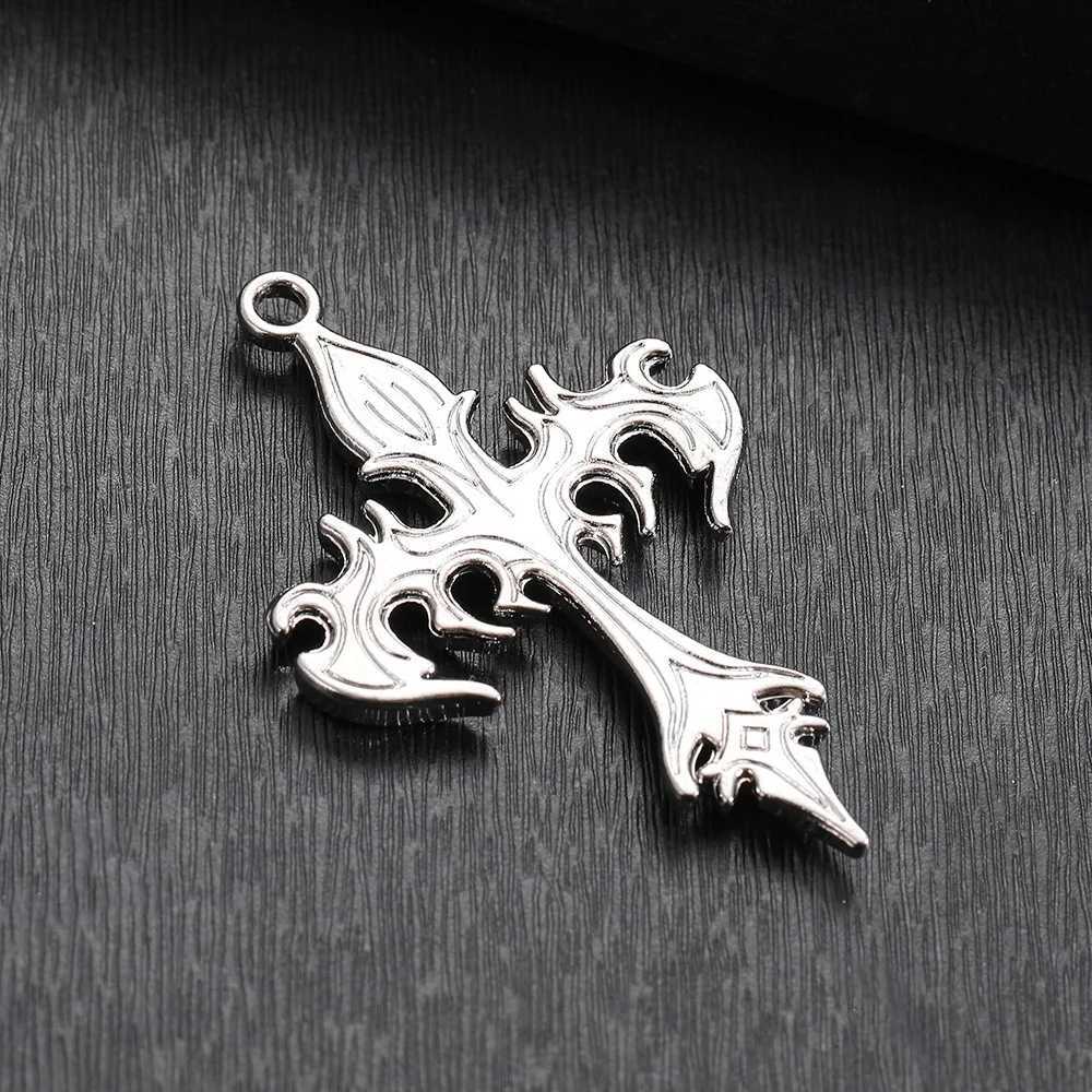 Stainl Steel Necklace Flame Retro Cross Titanium Steel Casting Men Pendant Necklace TypeXJ250219