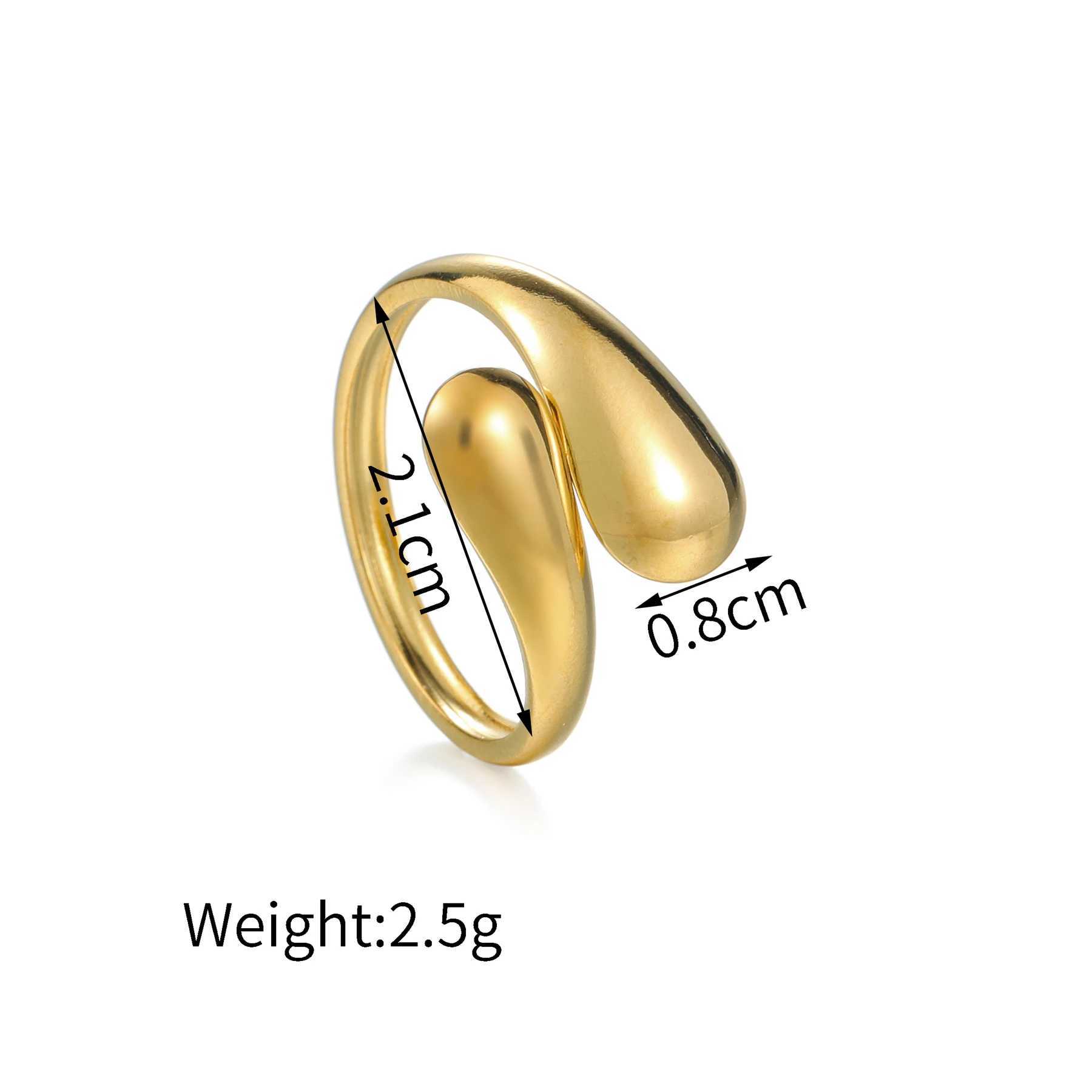 18K gold stainless steel smooth double bead ring used for fashion trends ringgit wedding couples metal open rings jewelry gifts X250220