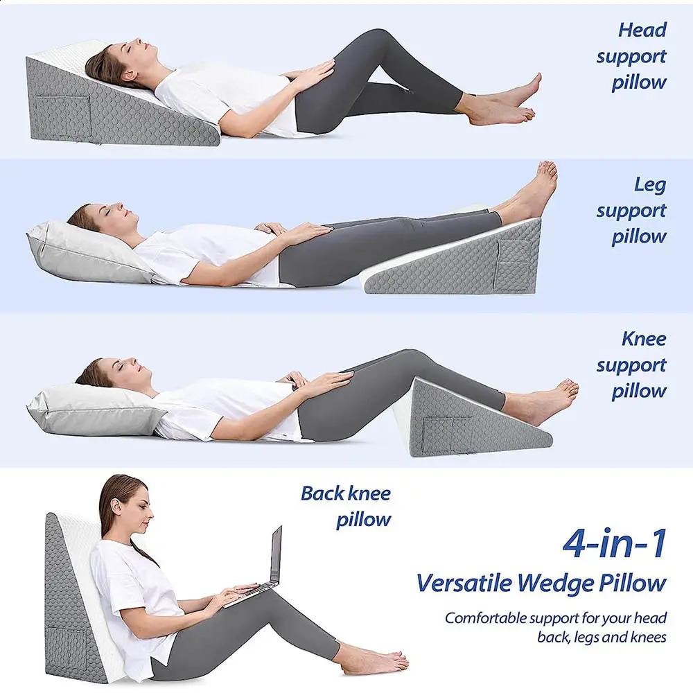 Wedge Pillow for Sleeping Acid Reflux After Surgery Triangle Elevated Bedside Dormitory Office Air Layer Foam 250218