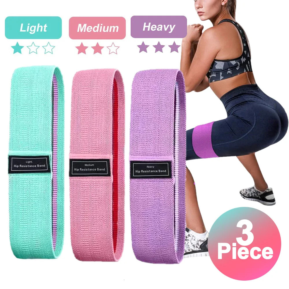 1/2/3PCS Elastic Bands Fitness Resistance Bands Yoga Pilates Hip Circle Expander Bands Gym Training Home Workout Equipment 250214