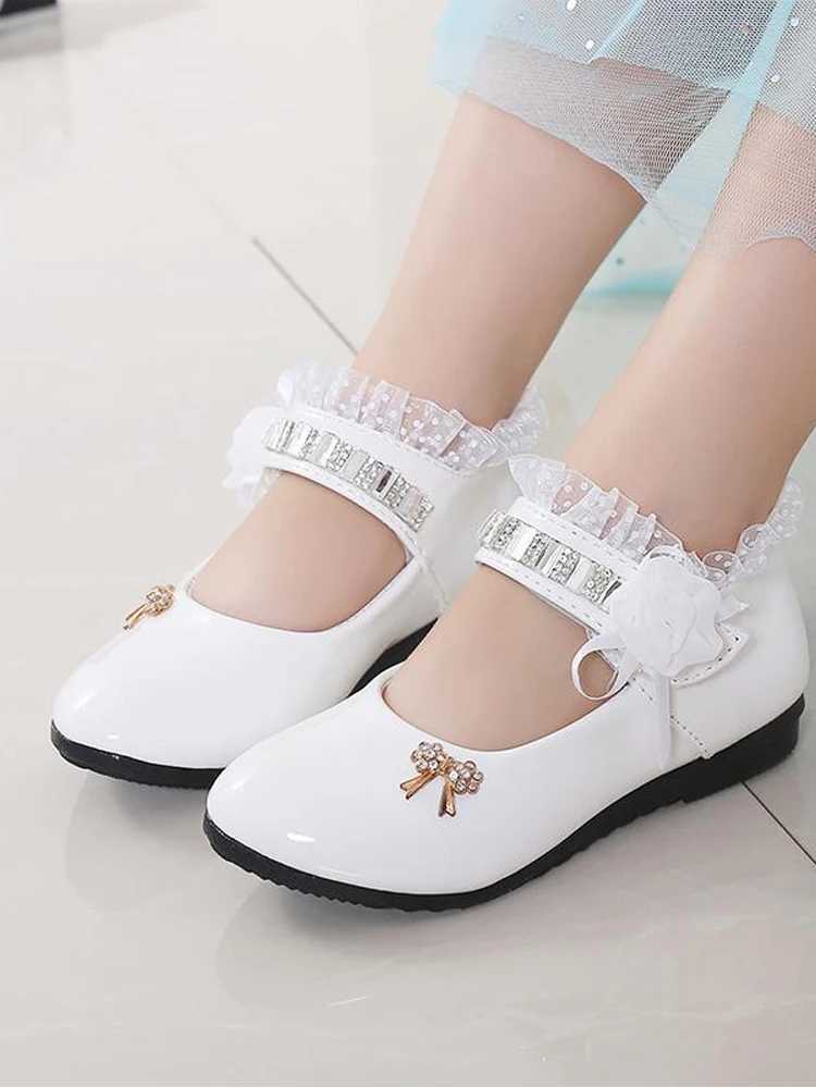 Girl Leather Shoes Princess Shoes 2024 New Childrens Single Shoes Big Black Student Performance Shoes Baby Leather Shoes X250220