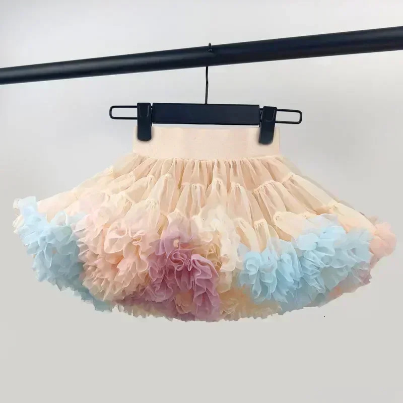 Upgrade Girls Tulle Skirt Baby Children Tutu Pettiskirt Skirt Kids Fluffy Ballet Skirt Party Princess Girl Clothes B022 250220