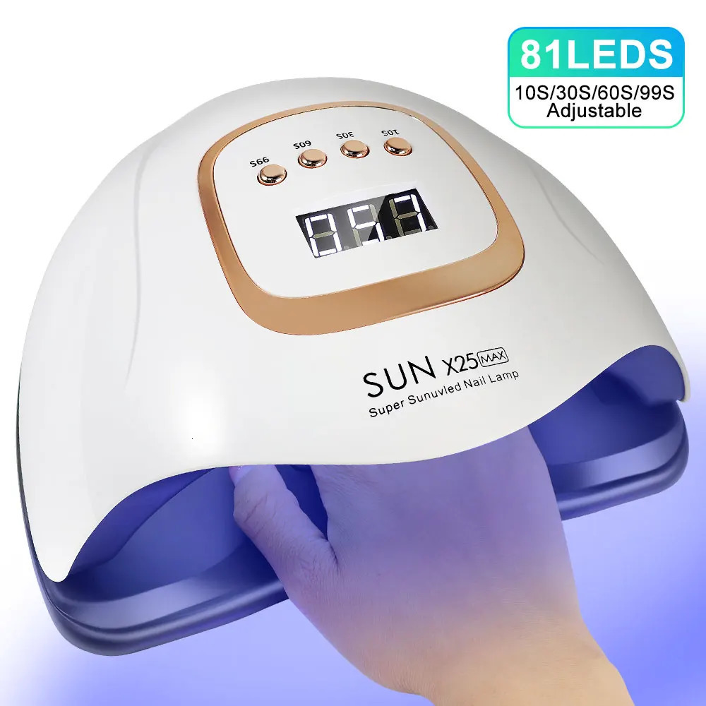 SUN X25MAX 81LED UV Lamp for Nails Drying Quick Curing All Gel Nail Polish Professional Powerful UV Light Dryer Manicure Salon 250214