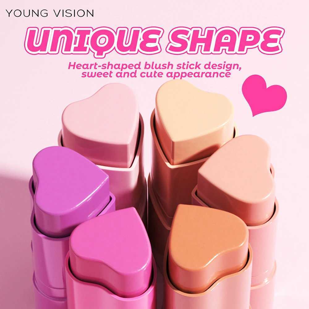 VISION 6-Color Matte Heart B Contour Stick Face Sculpting Mousse B and Lipstick 3-in-1 gift 1pcs makeup brushW250220