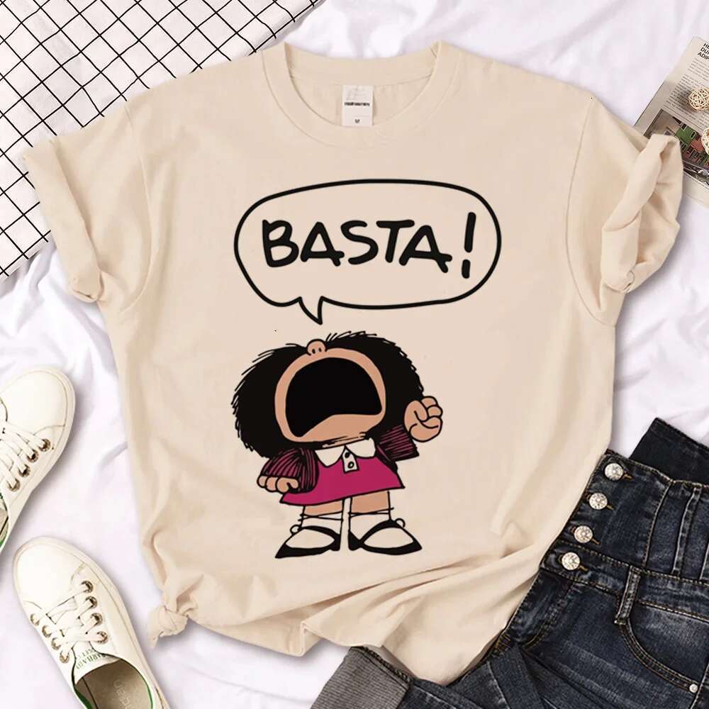 Mafalda - Women's Pattern T-shirt, Harajuku Manga Clothing, 600