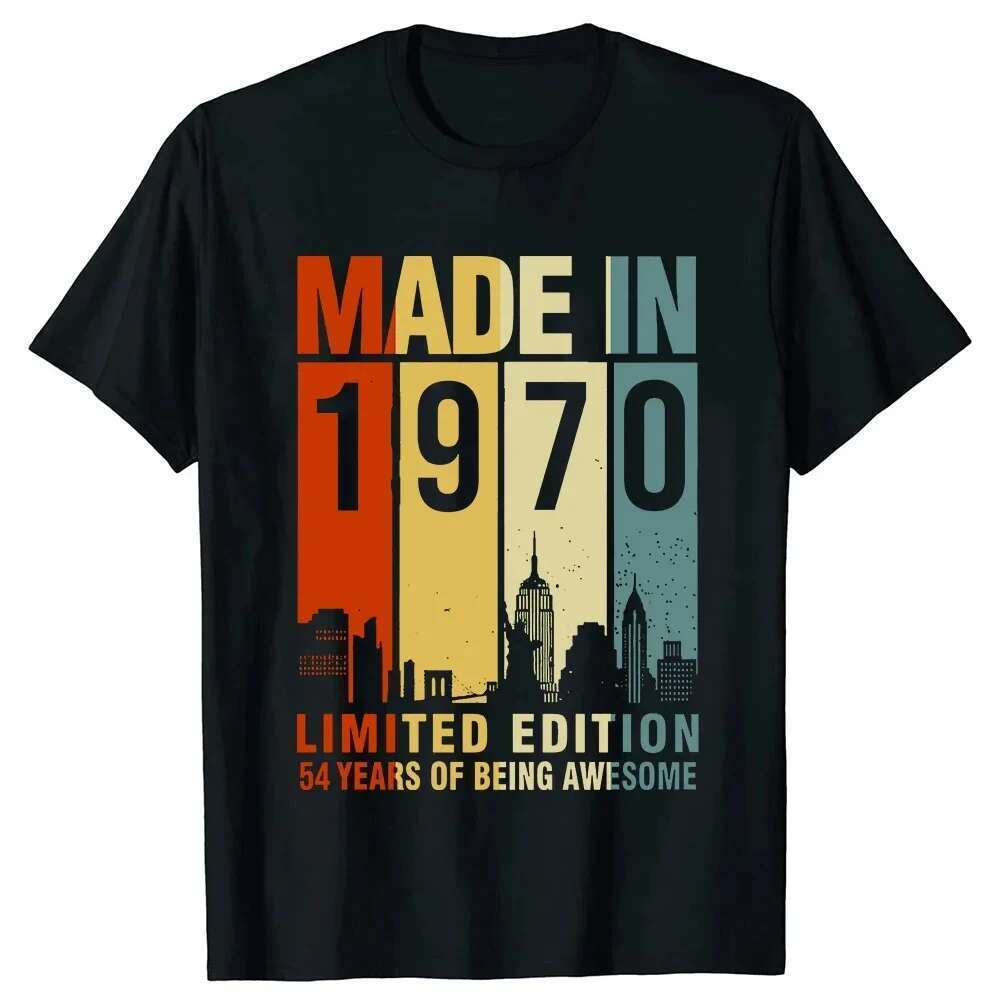 Birthday gift graphic short sleeves 54 years born in 1970 shirt 54th birthday summer retro T-shirt Vintage 1970 T-shirt 42853