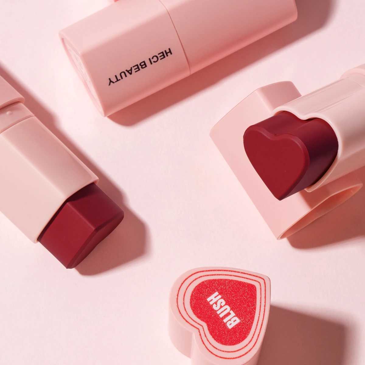 Heart-Shaped B Stick Multi-Use Waterproof Matte Rose Velvet Cream Ber Eye Shadow Stick Love Pink Gifts For Mother GirlW250220