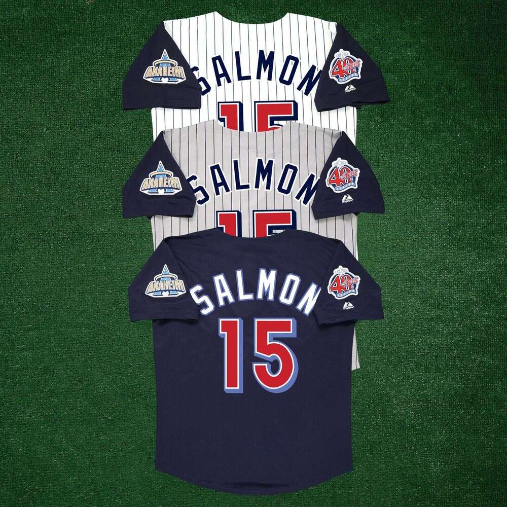 Tim Salmon 2000 Anaheim Angels Men's Home/Road/Alt Jersey w/ 40th Patch S-3XL 4XL 5XL 6XL