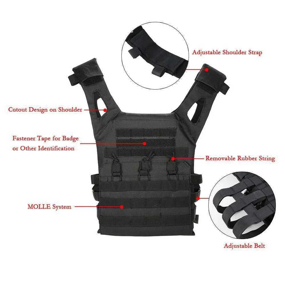 600D Body Armor Molle Hunting Tactical JPC Vest Lightweight Plate Carrier Vest Water-repellent Airsoft CS Game EquipmentXJ250219