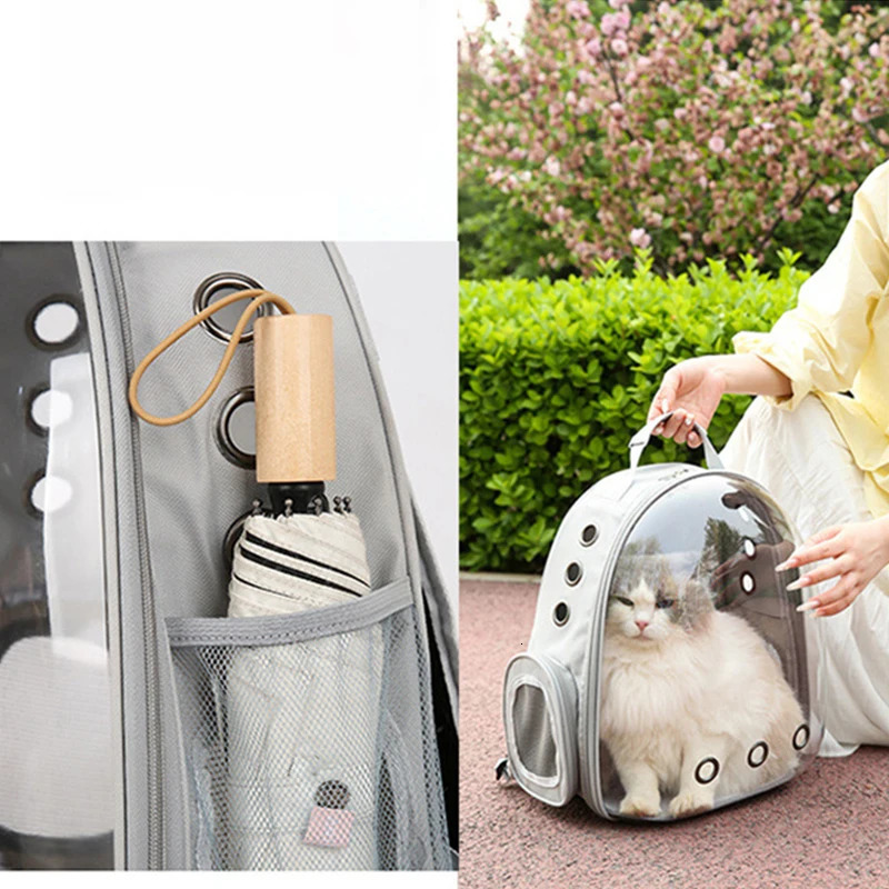 Outdoor Pet Cat s Backpack Transparent Space Capsule Portable Travel Bag Cat Back Pack Breathable Cat Carring Bag 250217