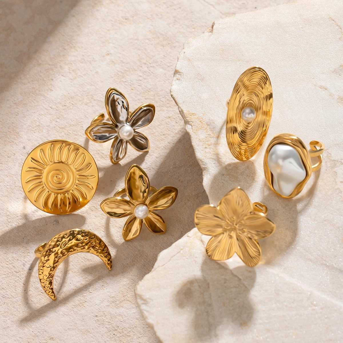 World Vintage Open Rings For Wen Men Punk Fashion New Gold Silver Color Geetric Knuckle Ring Sets Jewelry Accessories X250220