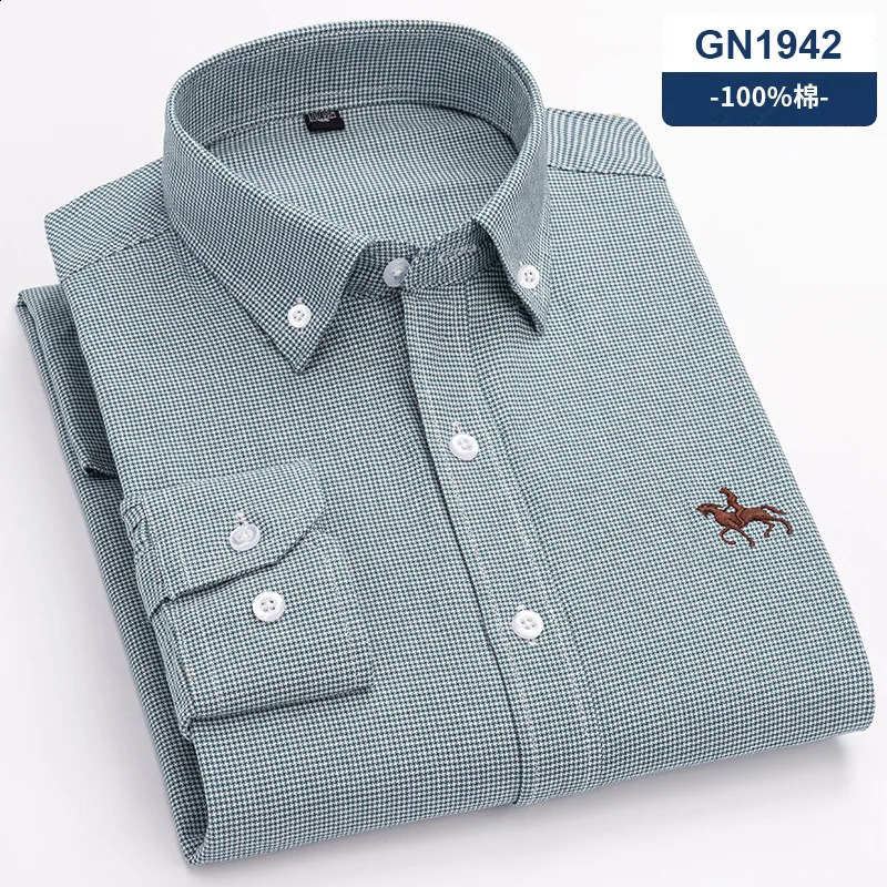 6XL 100 cotton mens long sleeved shirt Oxford non ironed casual plus size highquality breathable 250220