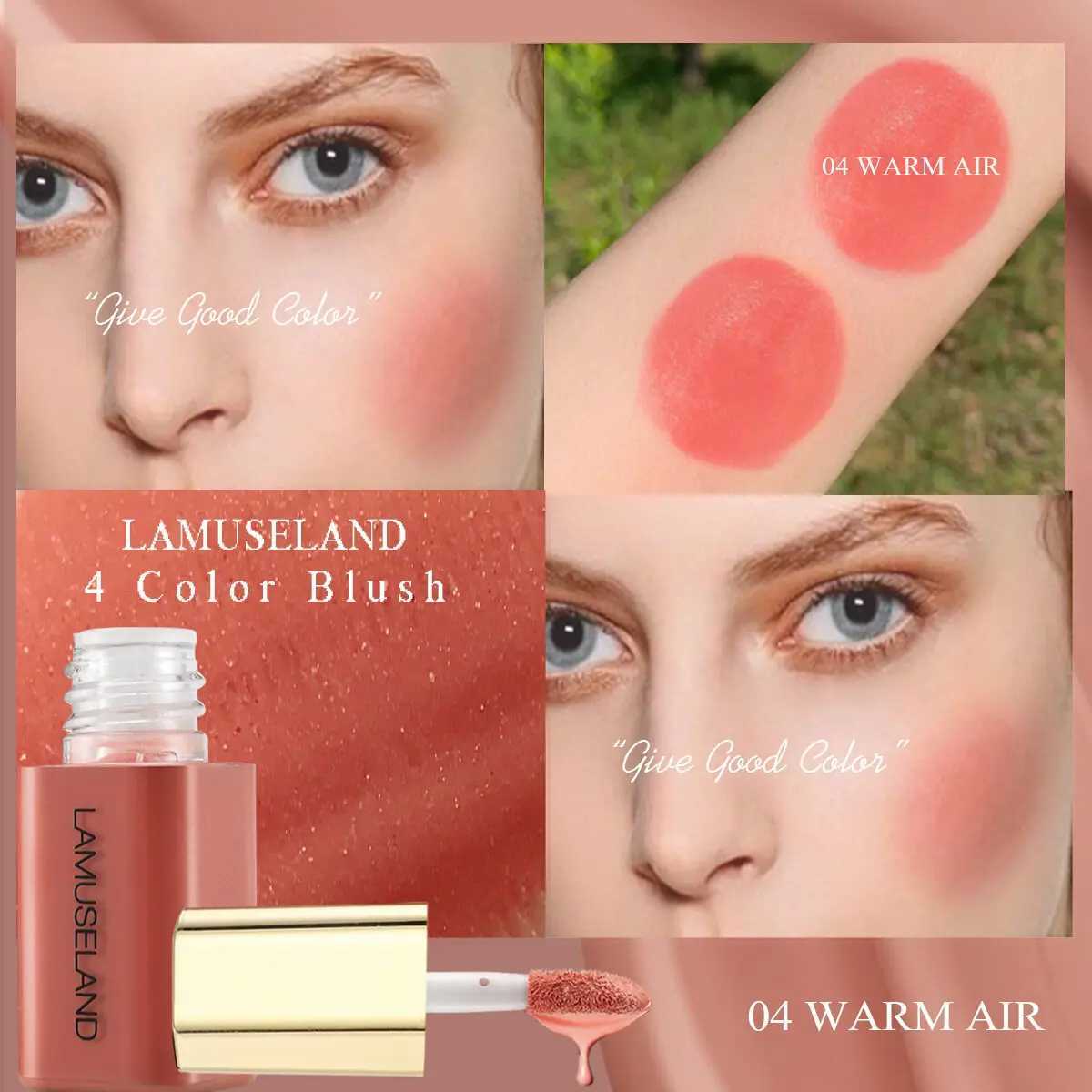 Multi-use Liquid B Moisturizing Cream Tint Rouge Shadow Lips Cheek Eyes Makeup Mini Matte Orange-red Contours Ber StickW250220
