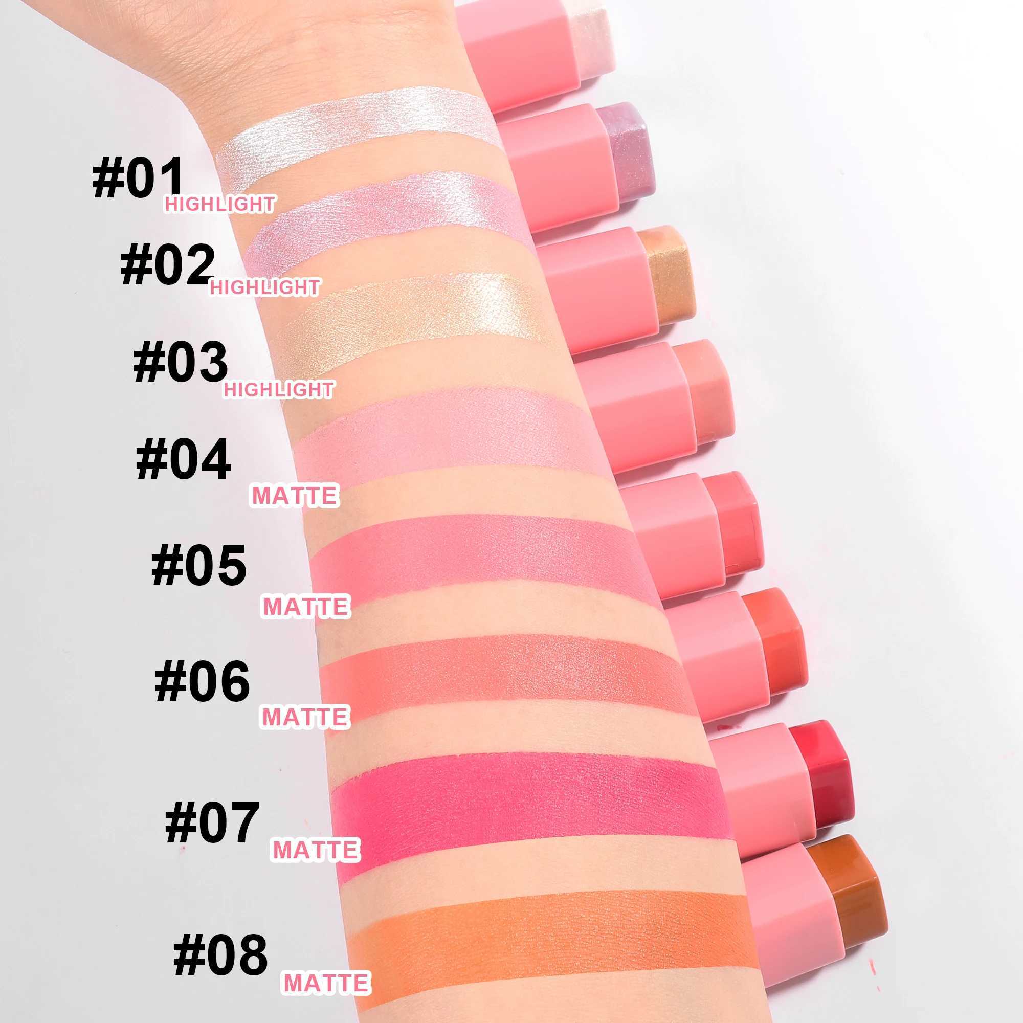 HANDAIYAN Heart Shaped Matte B Stick Shimmer Highlighter Easy to color Long Lasting Face makeup CosmeticsW250220