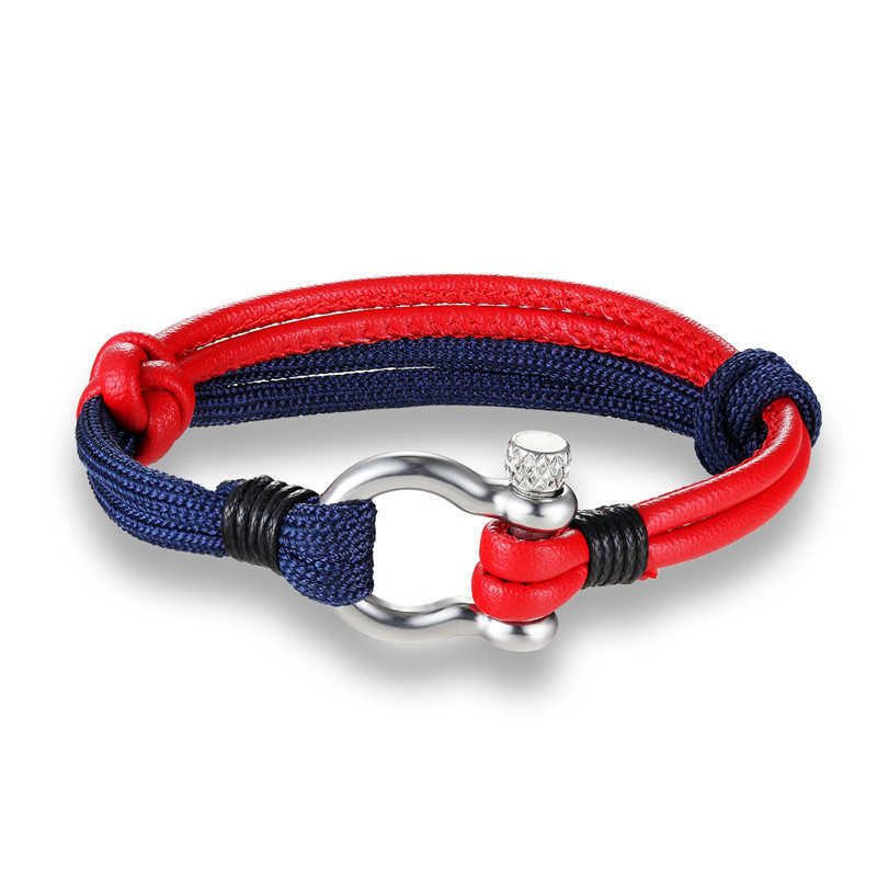 Charm Bracelets U-shaped buckle fashion simple nylon rope bracelet pure handmade student couple bracelet jewelry H25220