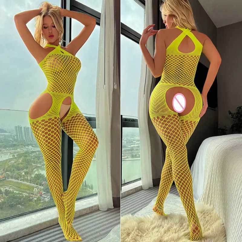 Sexy Lingerie Teddies Bodysuits Erotic Lingerie Open Crotch Fishnet Pantyhose Mesh Hot Erotic Body Stockings Porn Sex Costumes W250220