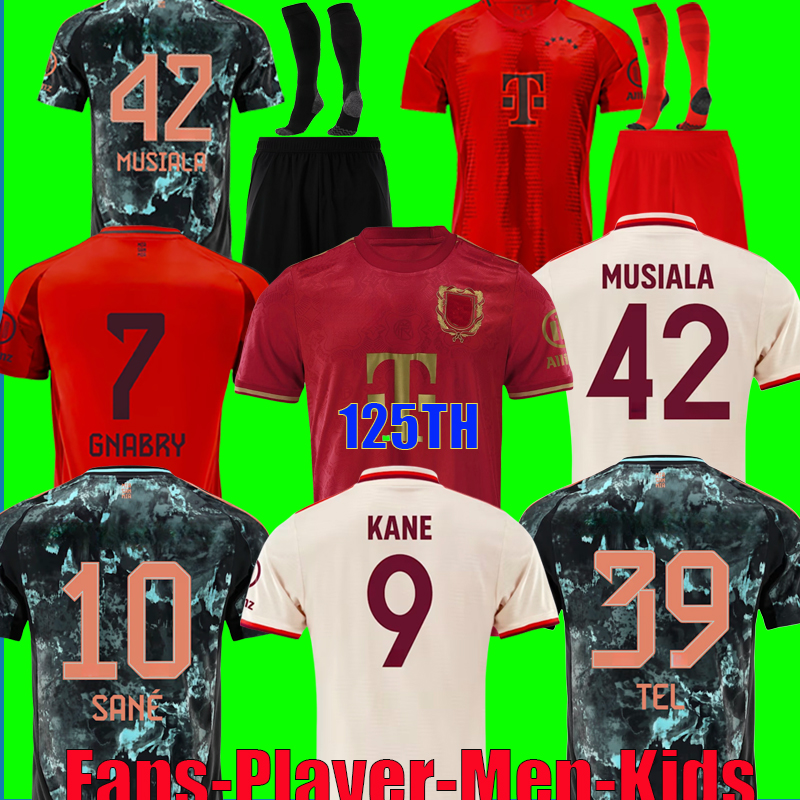 125th anniversary SANE KANE MUSIALA KIMMICH GNABRY bayernmunich 24 25 jersey kit football shirts 2024 2025 Collection icon soccer jerseys men Kids kit set tops